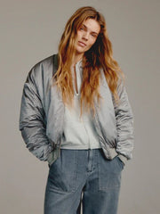 Blouson / Bomberjacke in Silbergrau