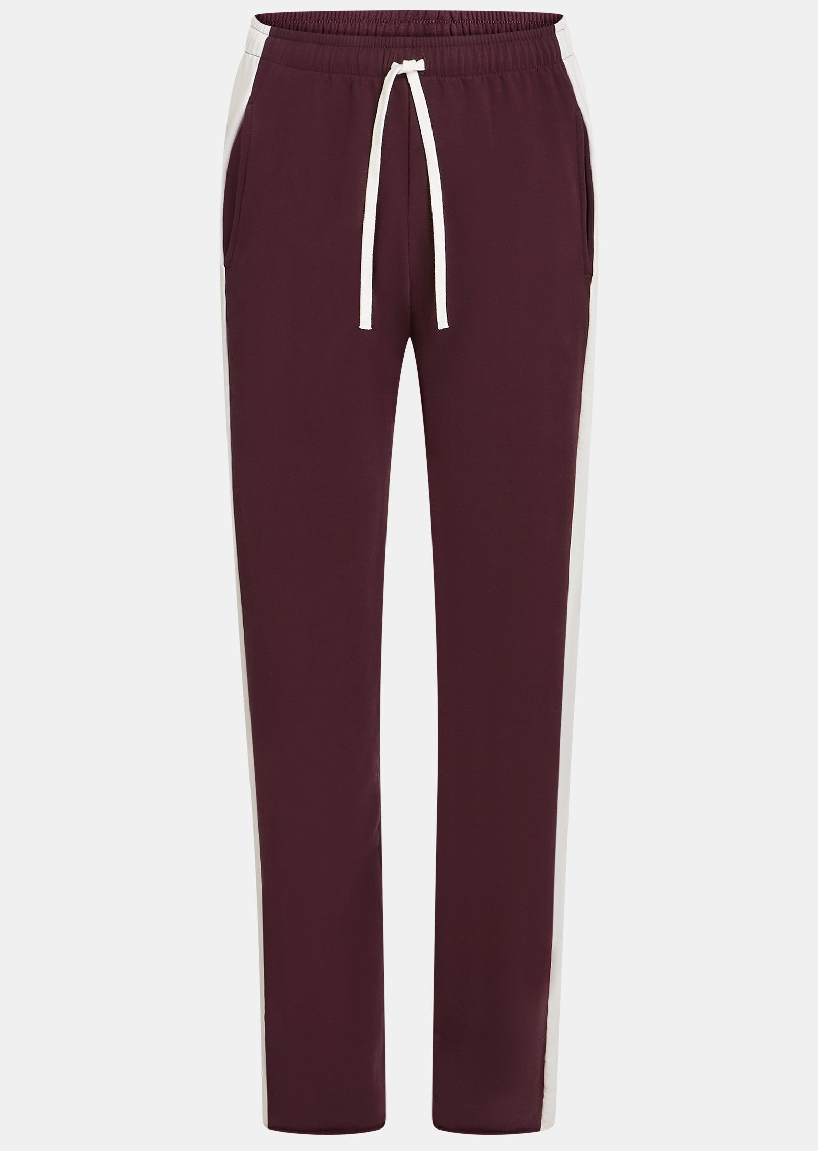 Track Pants mit Galon Steifen in Aubergine