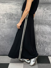 Midi Rock Anna Stripe Schwarz