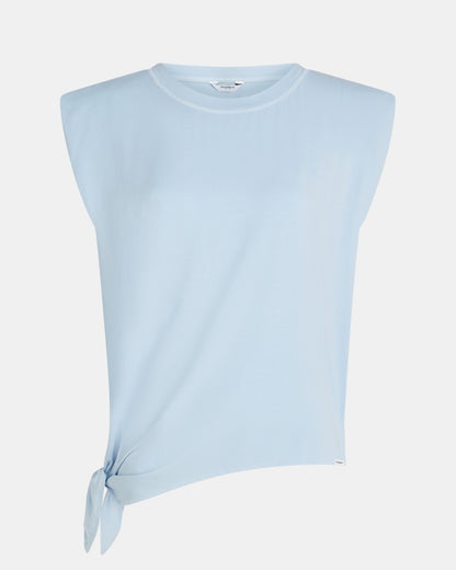 T-Shirt mit Knoten in Hellblau