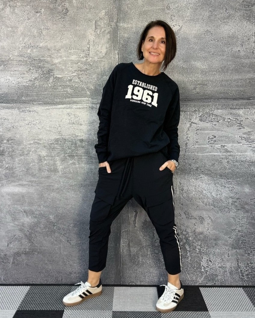 Logo Print Sweatshirt Schwarz