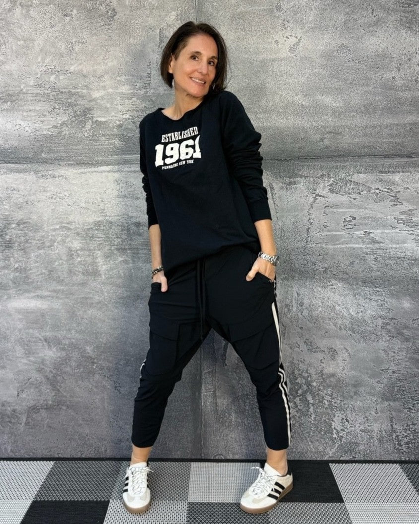 Logo Print Sweatshirt Schwarz