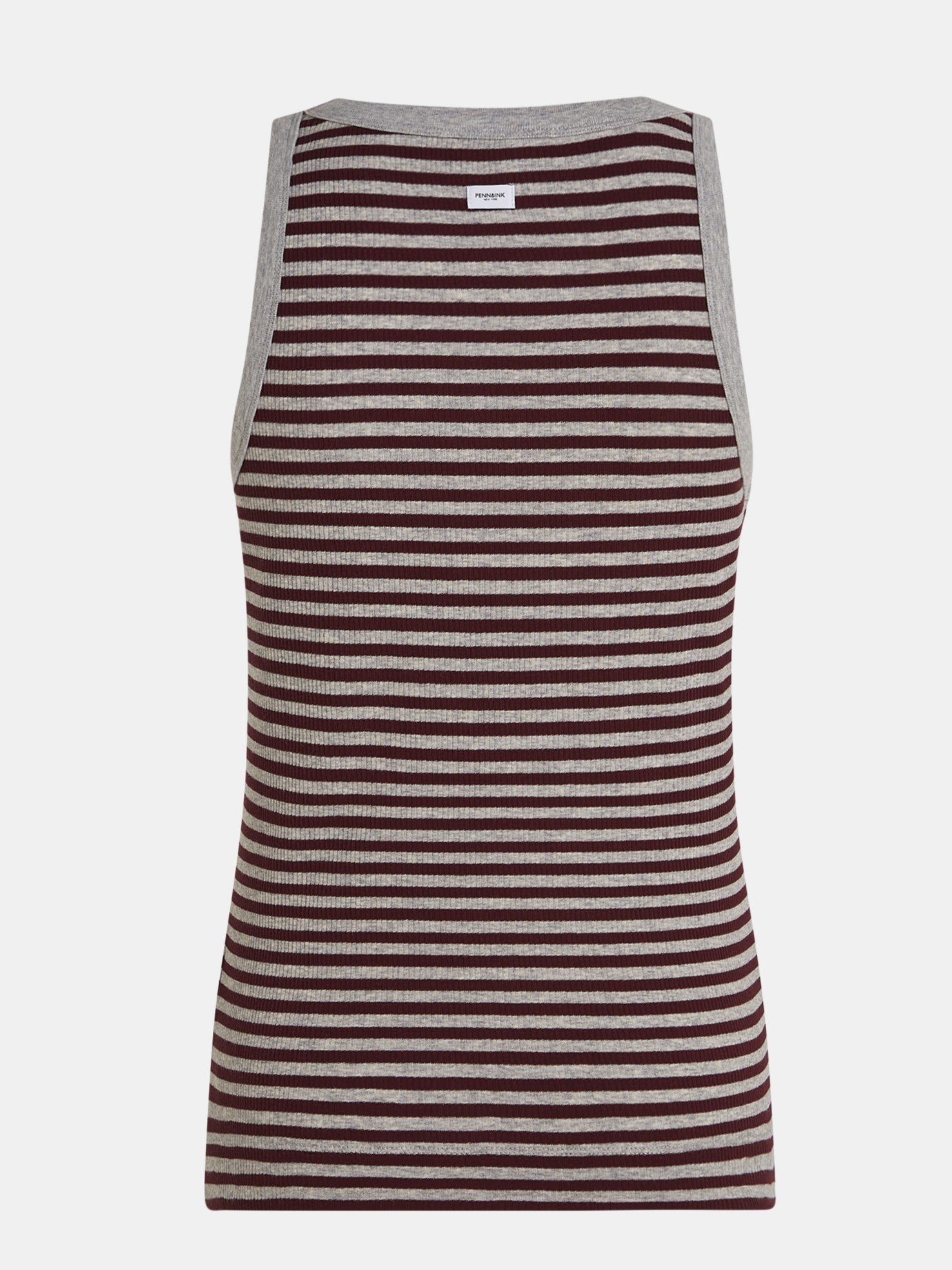 Tank Top mit Streifen in Grau-Aubergine
