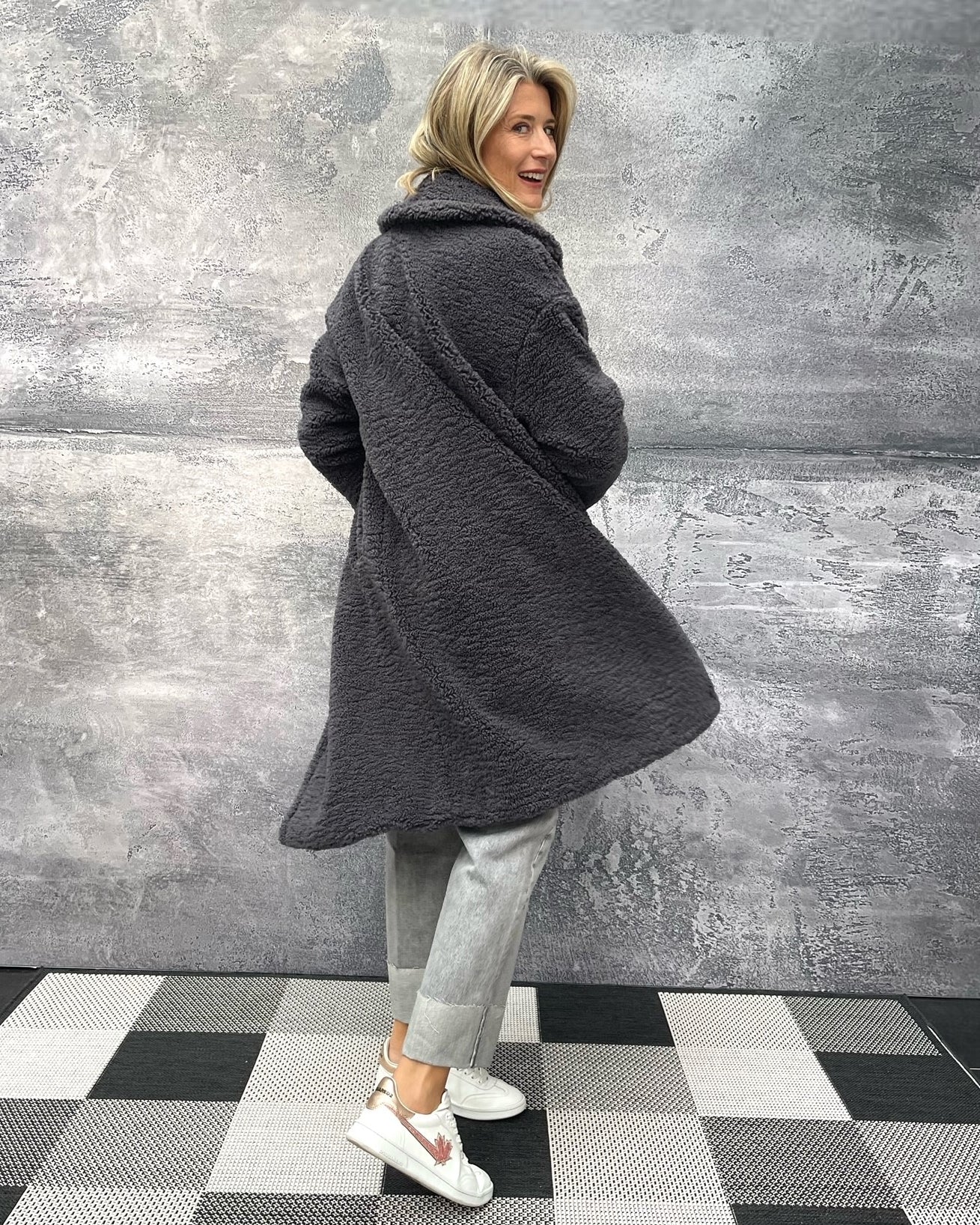 Teddyfellmantel Schwarz Damen Mantel Teddy Mantel Schwarz Sale