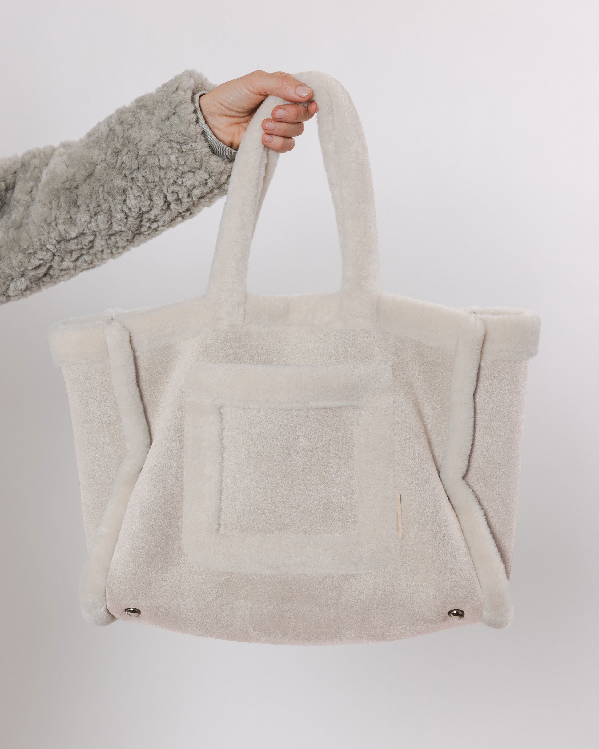 Shopper Tasche DANU in Lammfell-Optik Birch