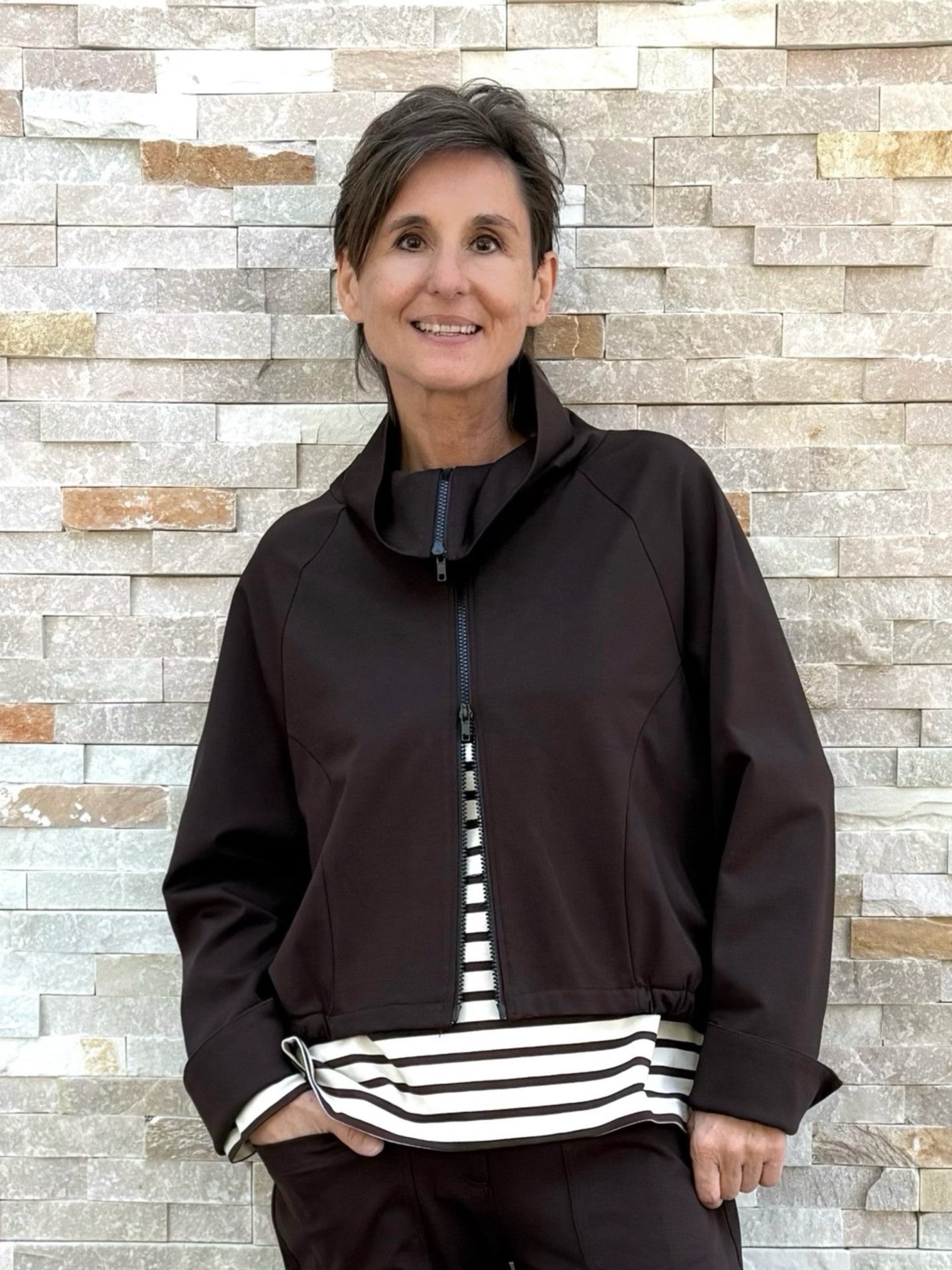 Blouson Jacke GIGI mit Stehkragen in Moro