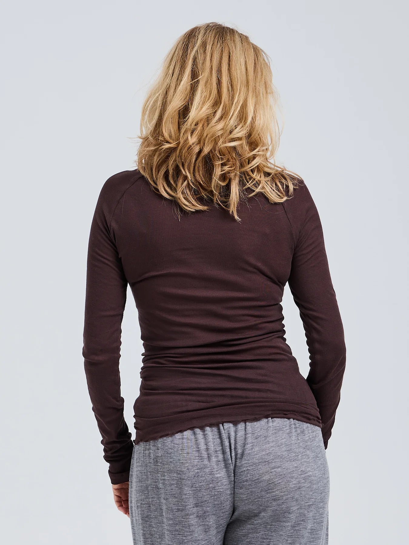 Langarm T-Shirt ELVIRA mit Wellensaum in Java