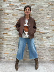 Blouson OM:BER im Aviator-Stil in Braun