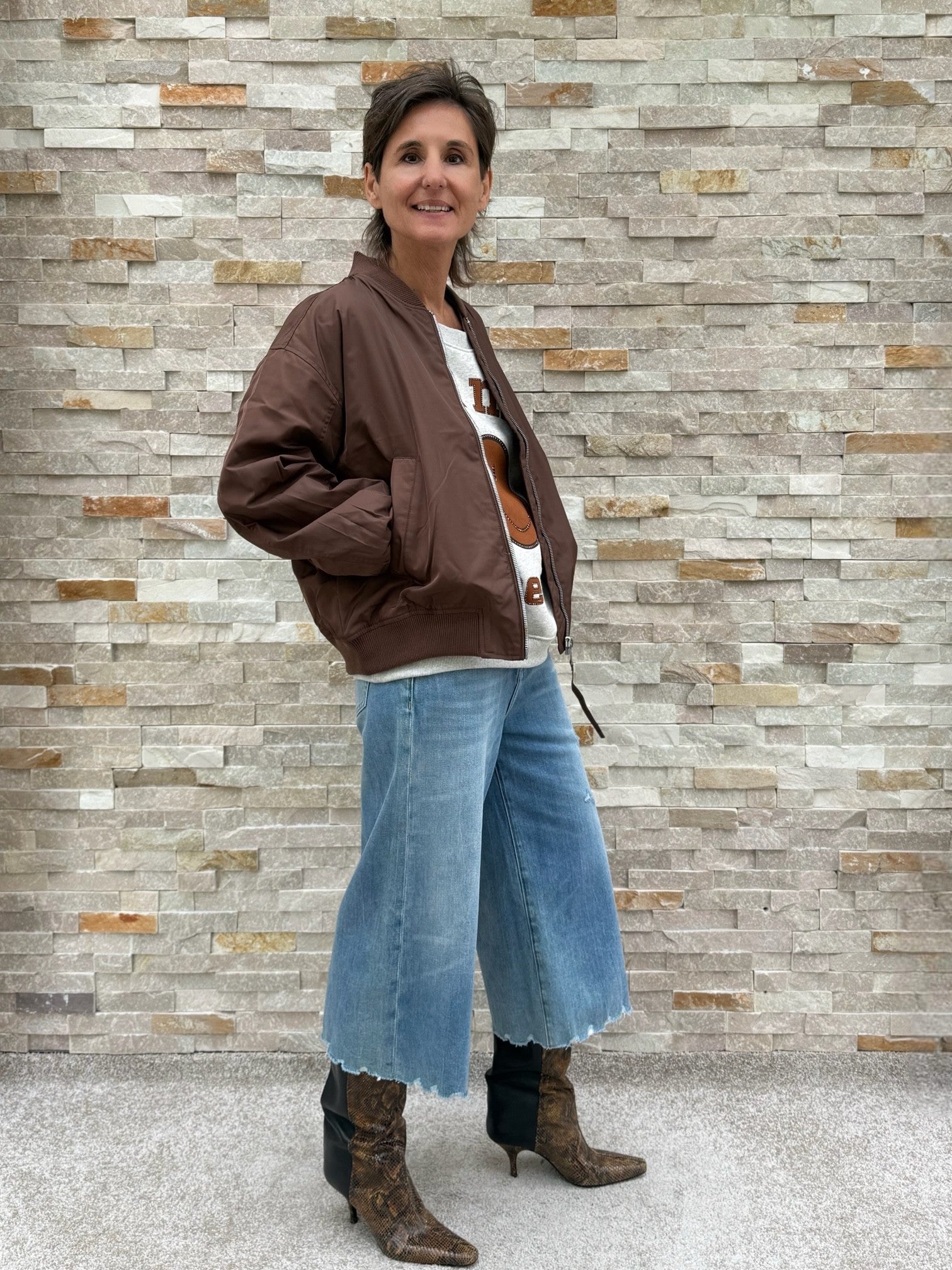 Blouson OM:BER im Aviator-Stil in Braun