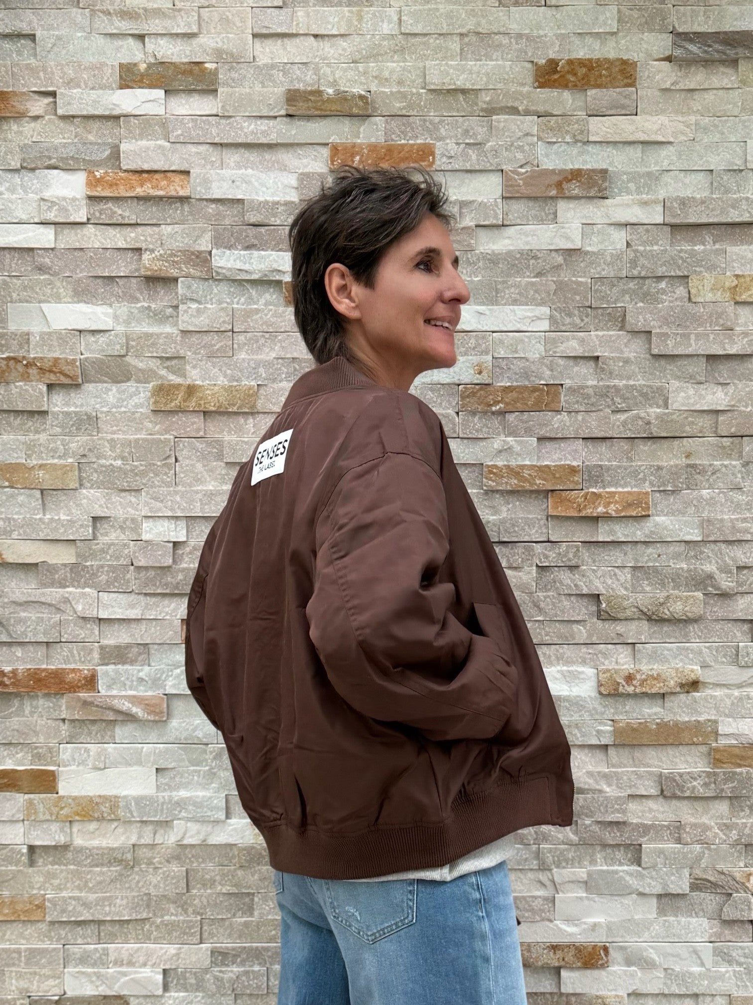 Blouson OM:BER im Aviator-Stil in Braun