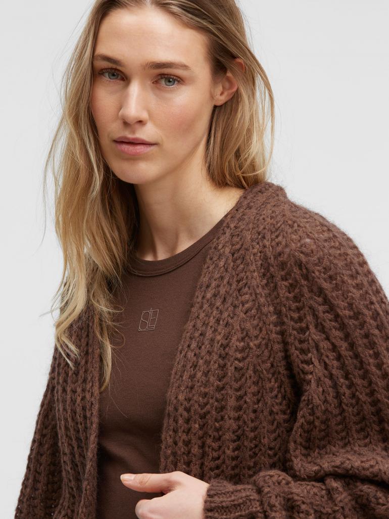 Offener Cardigan KI:ARA in Schokobraun