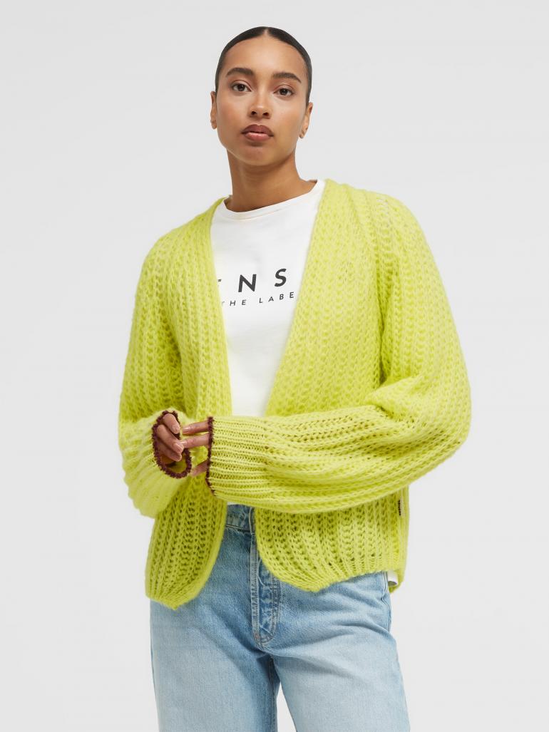 Kurz-Cardigan KI:ARA Loose Knit in Lemon