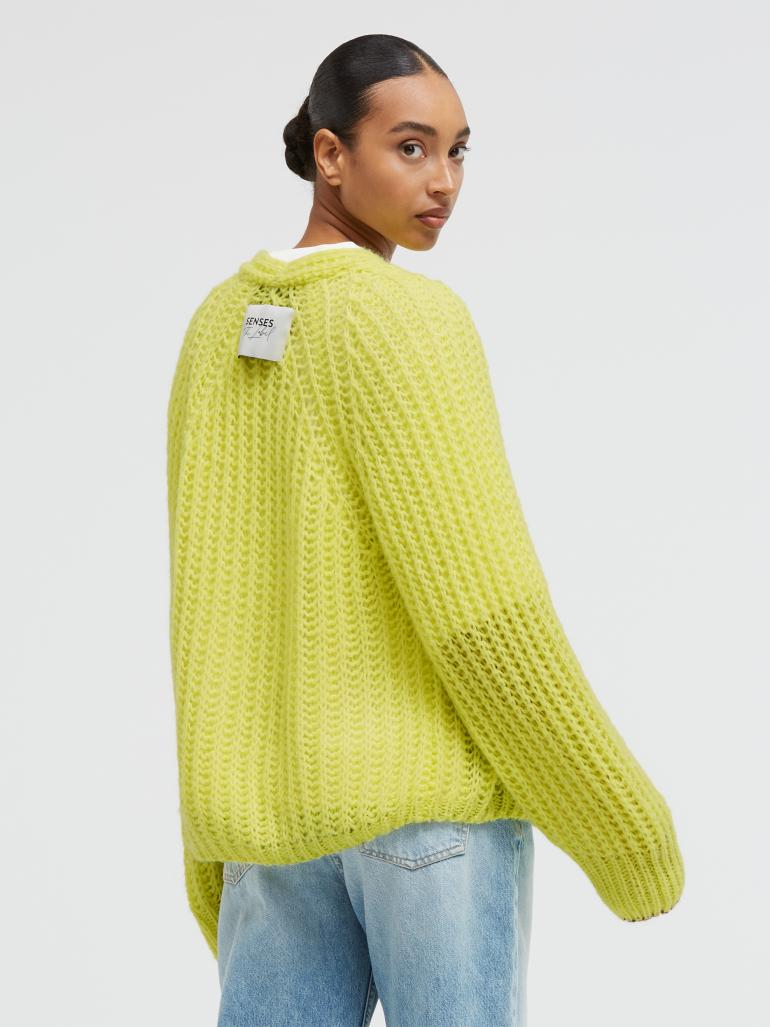 Kurz-Cardigan KI:ARA Loose Knit in Lemon