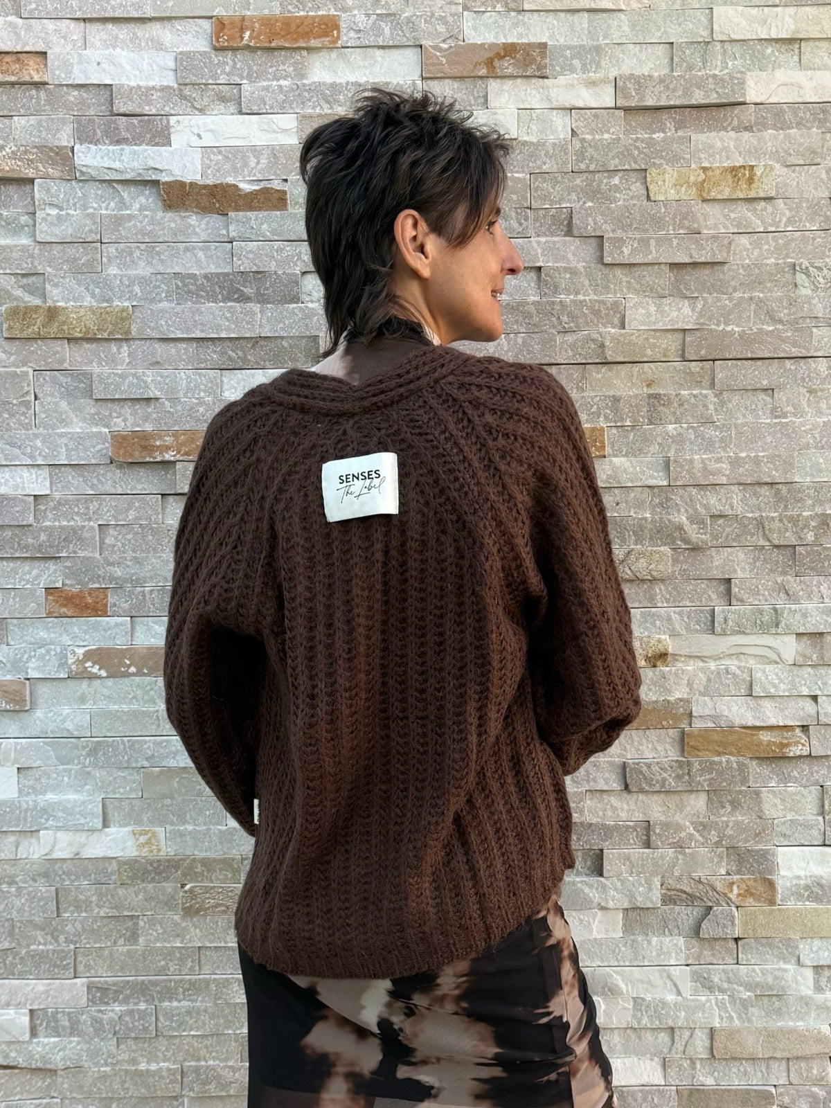 Offener Cardigan KI:ARA in Schokobraun