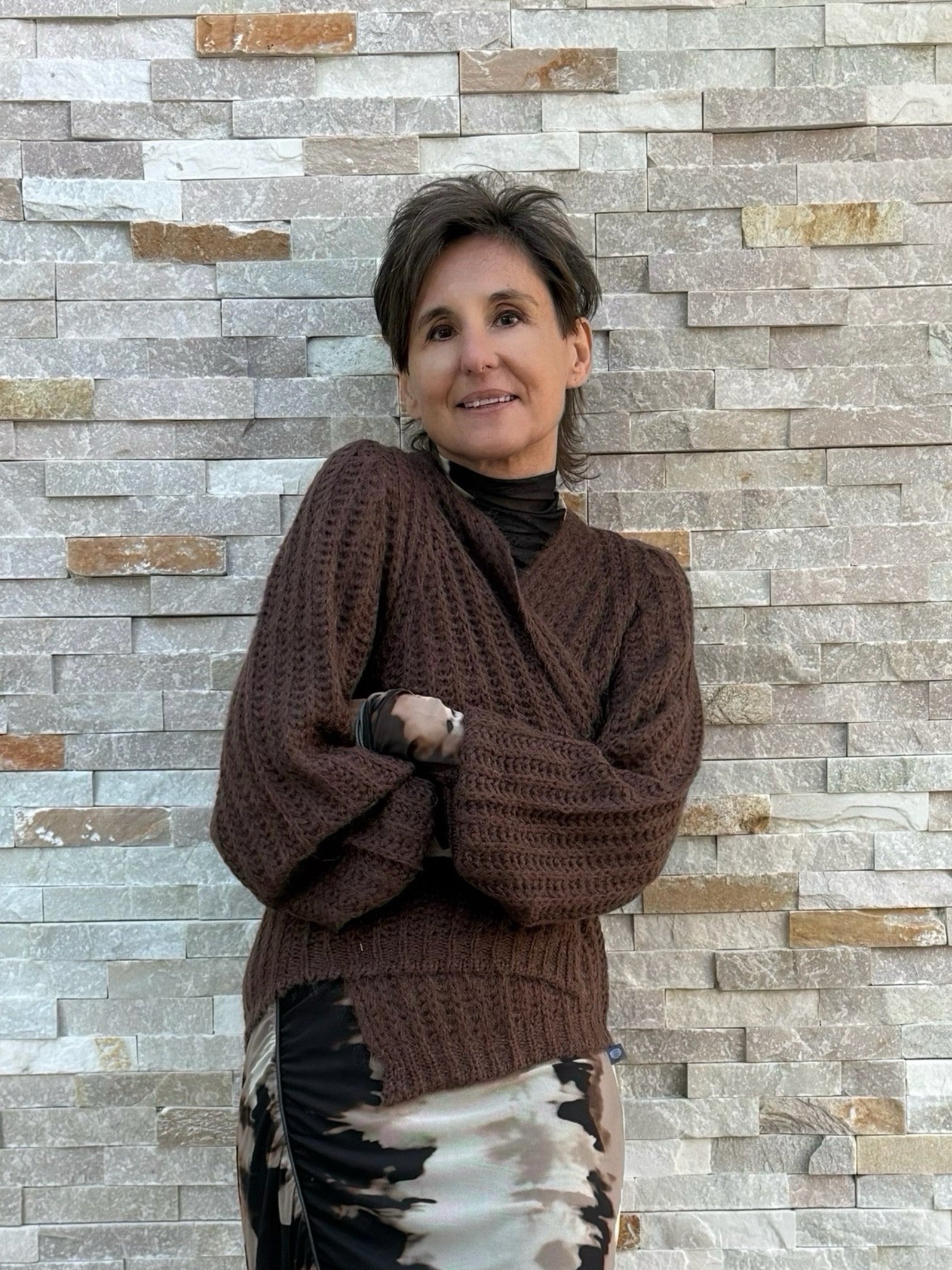Offener Cardigan KI:ARA in Schokobraun