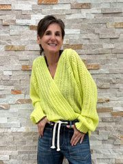 Kurz-Cardigan KI:ARA Loose Knit in Lemon