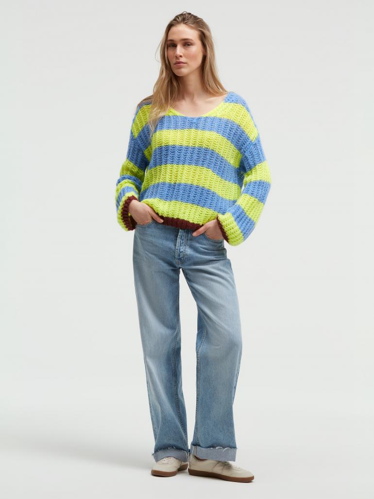 Gestreifter Pullover KI:LIAN Loose Knit