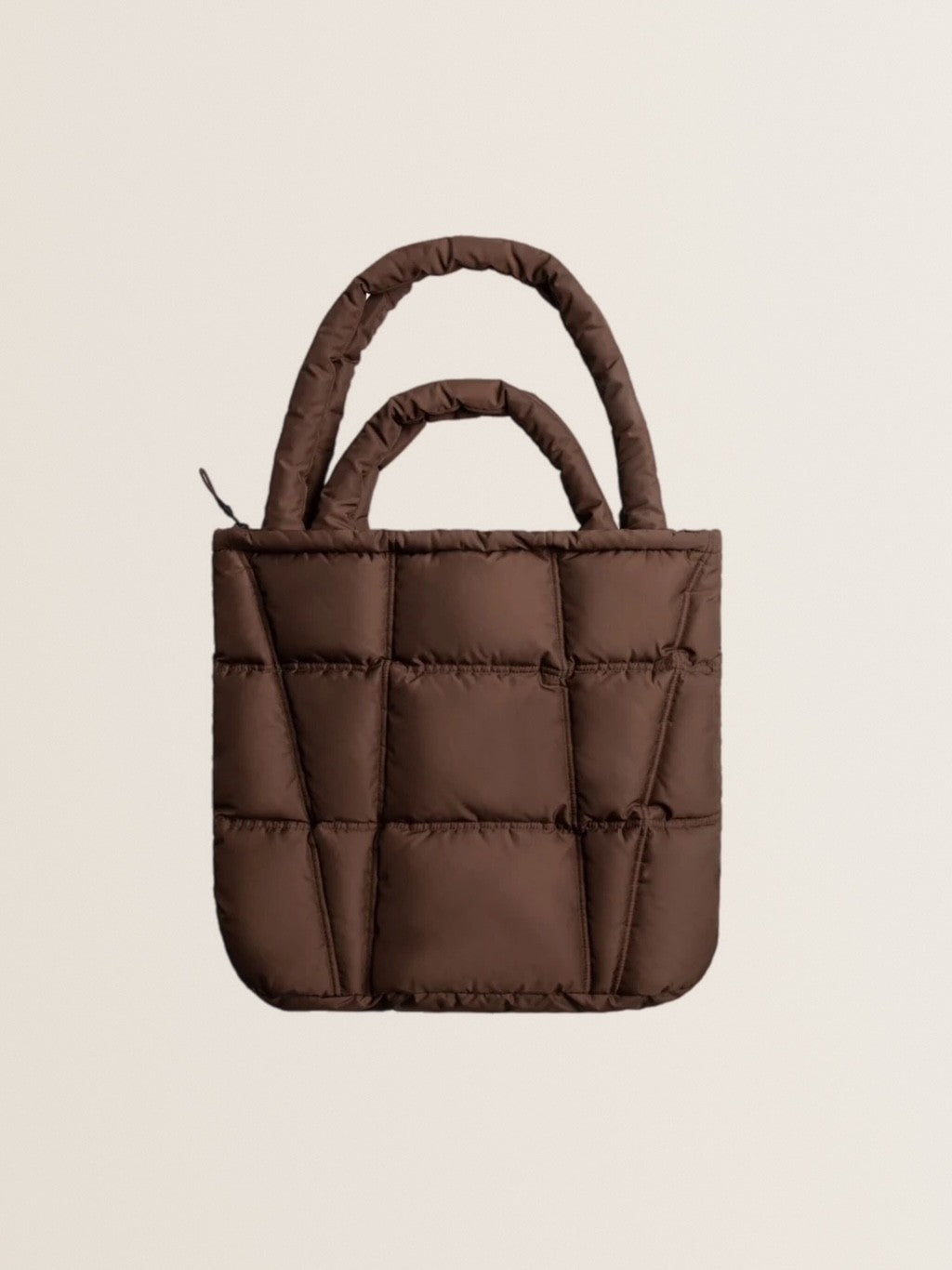 Shopper Bag Puffer Bag AL:VA with Zipper Brownie