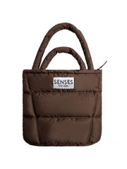 Shopper Tasche Puffer Bag AL:VA mit Zipper brownie