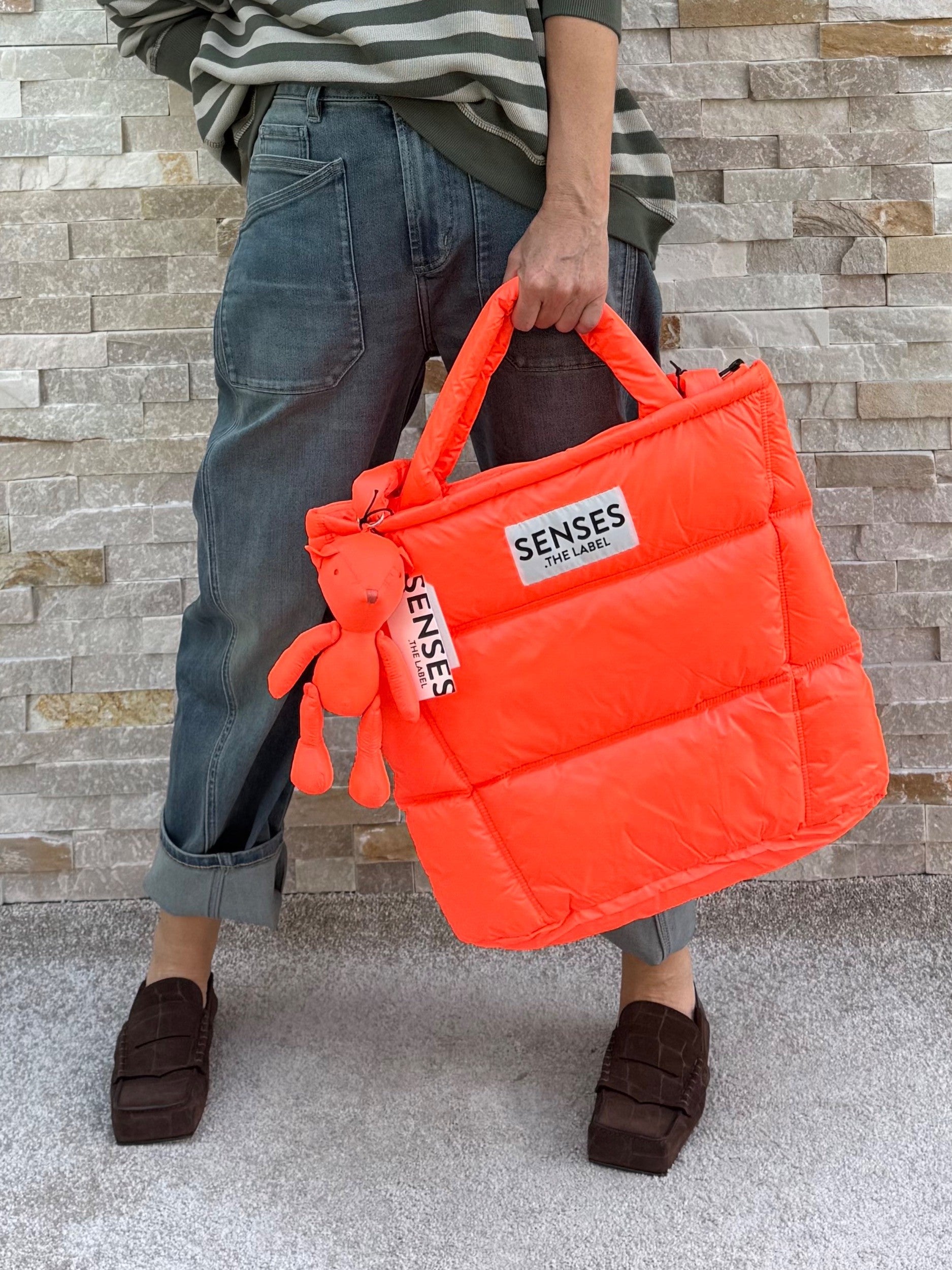 Shopper Tasche Puffer Bag AL:VA mit Zipper volt orange