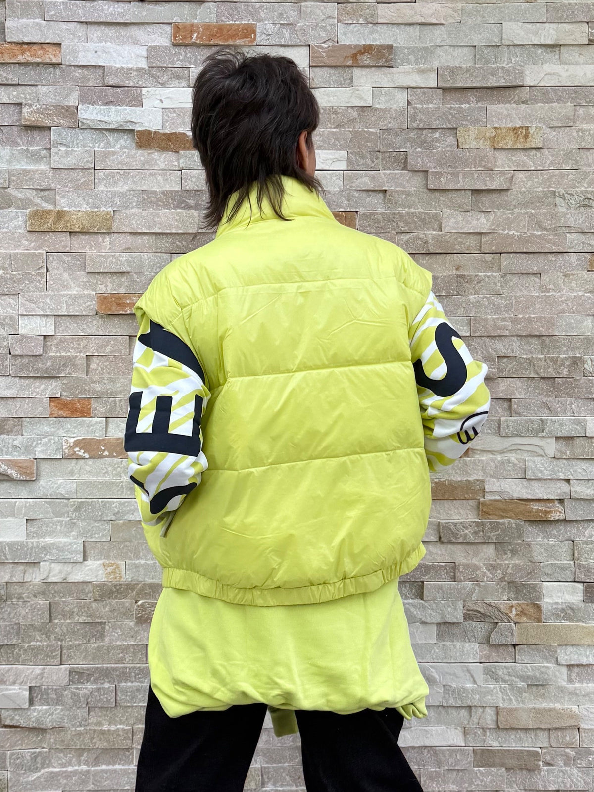 Steppweste O:WE Oversized in cool Lime
