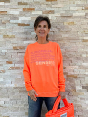 Sweatshirt SMIL:LA mit Artwork volt orange