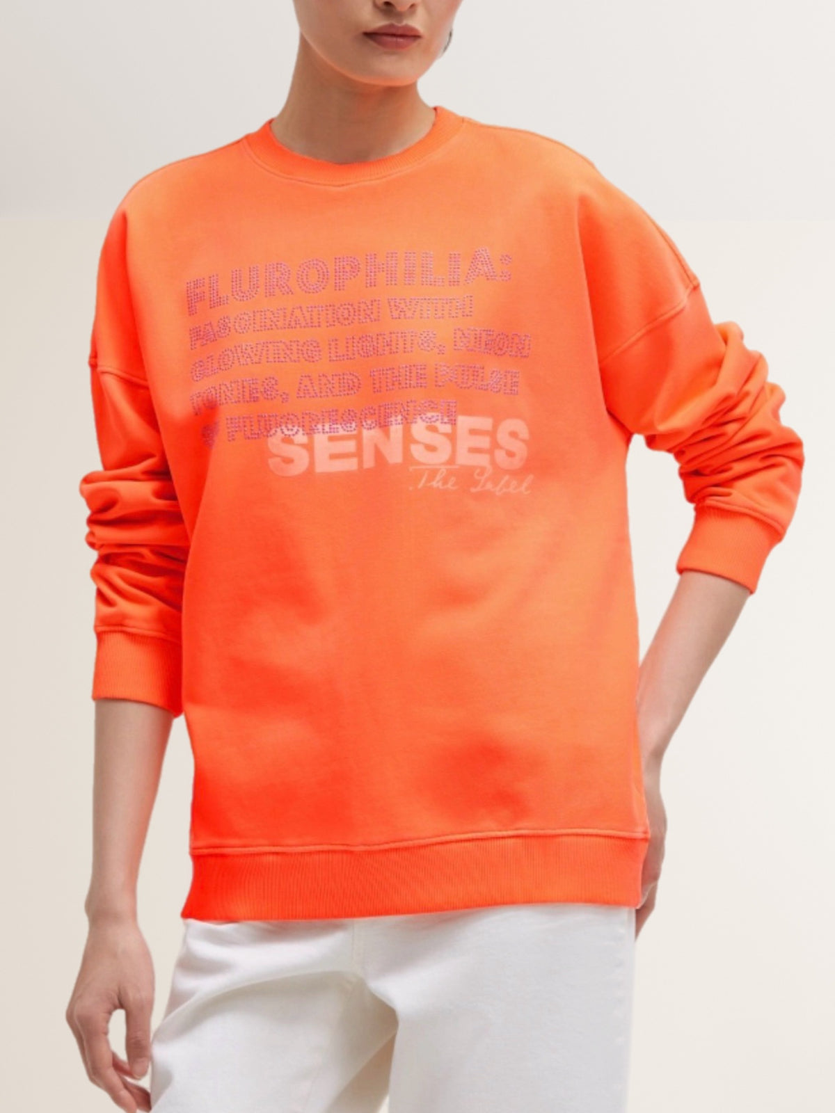 Sweatshirt SMIL:LA mit Artwork volt orange