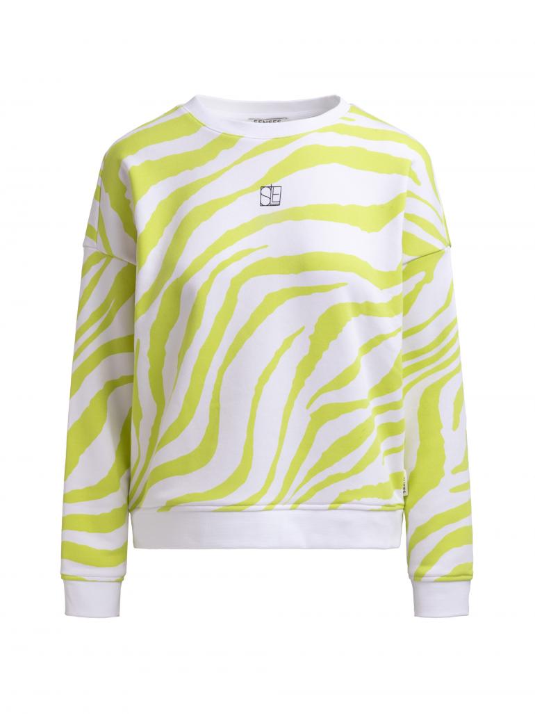 Sweatshirt SU:RI zebra mit Rückenprint cool lime