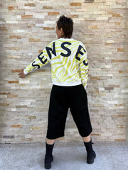 Sweatshirt SU:RI zebra mit Rückenprint cool lime