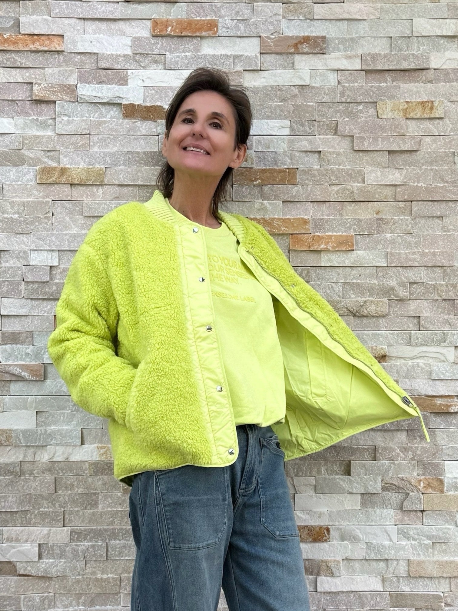 2-in-1 Wendjacke OK:RA im Blouson-Stil cool lime