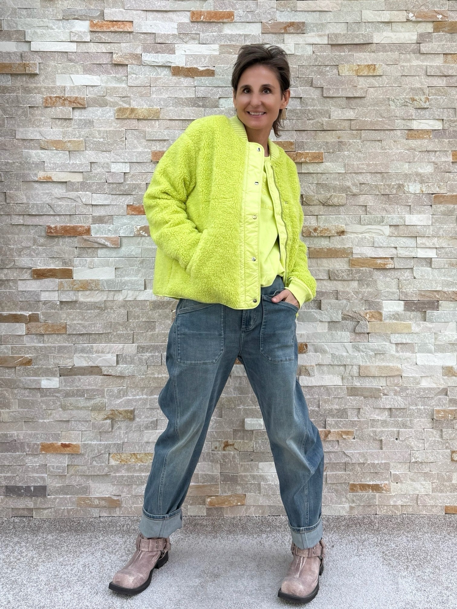 2-in-1 Wendjacke OK:RA im Blouson-Stil cool lime
