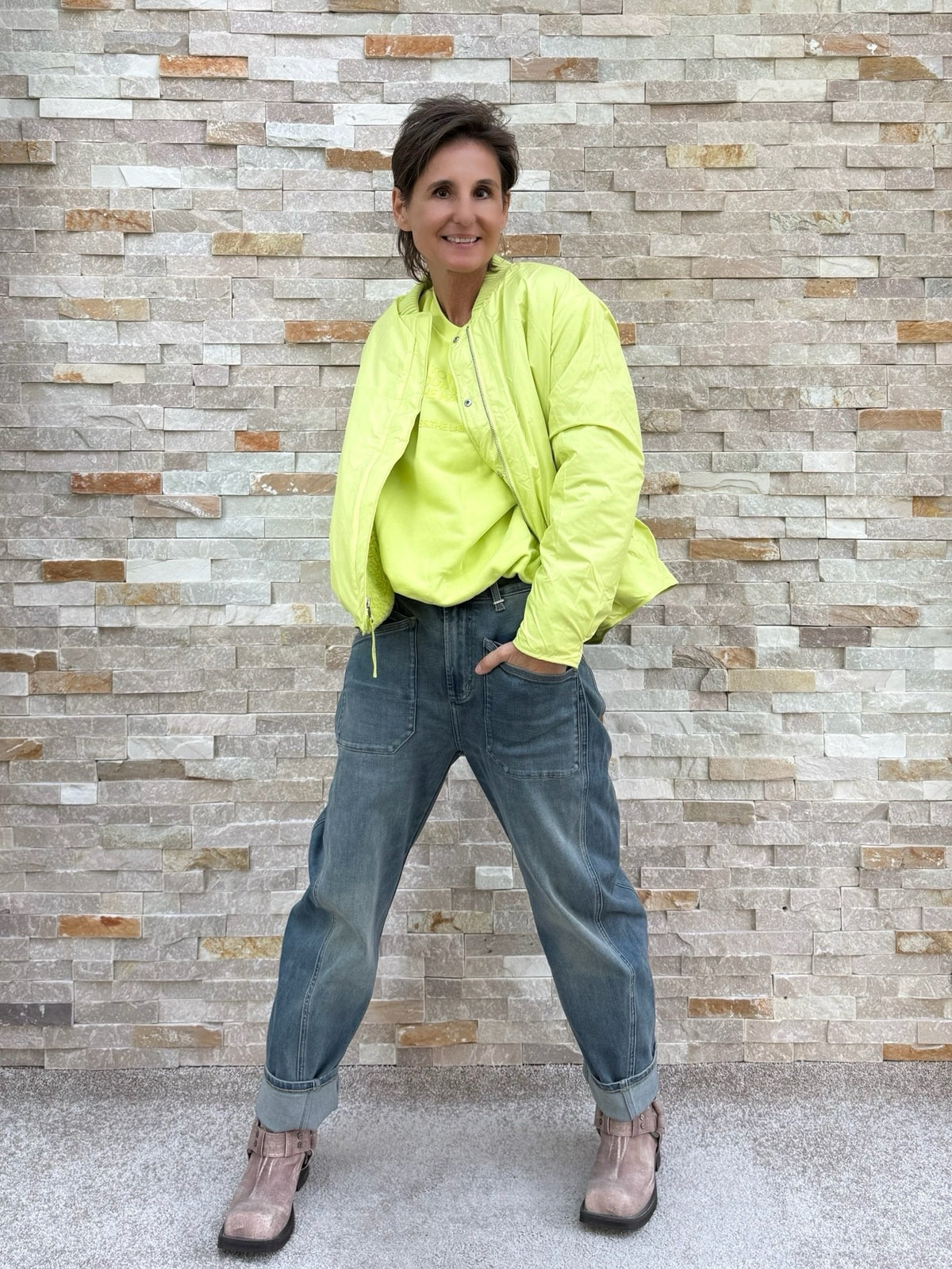 2-in-1 Wendjacke OK:RA im Blouson-Stil cool lime
