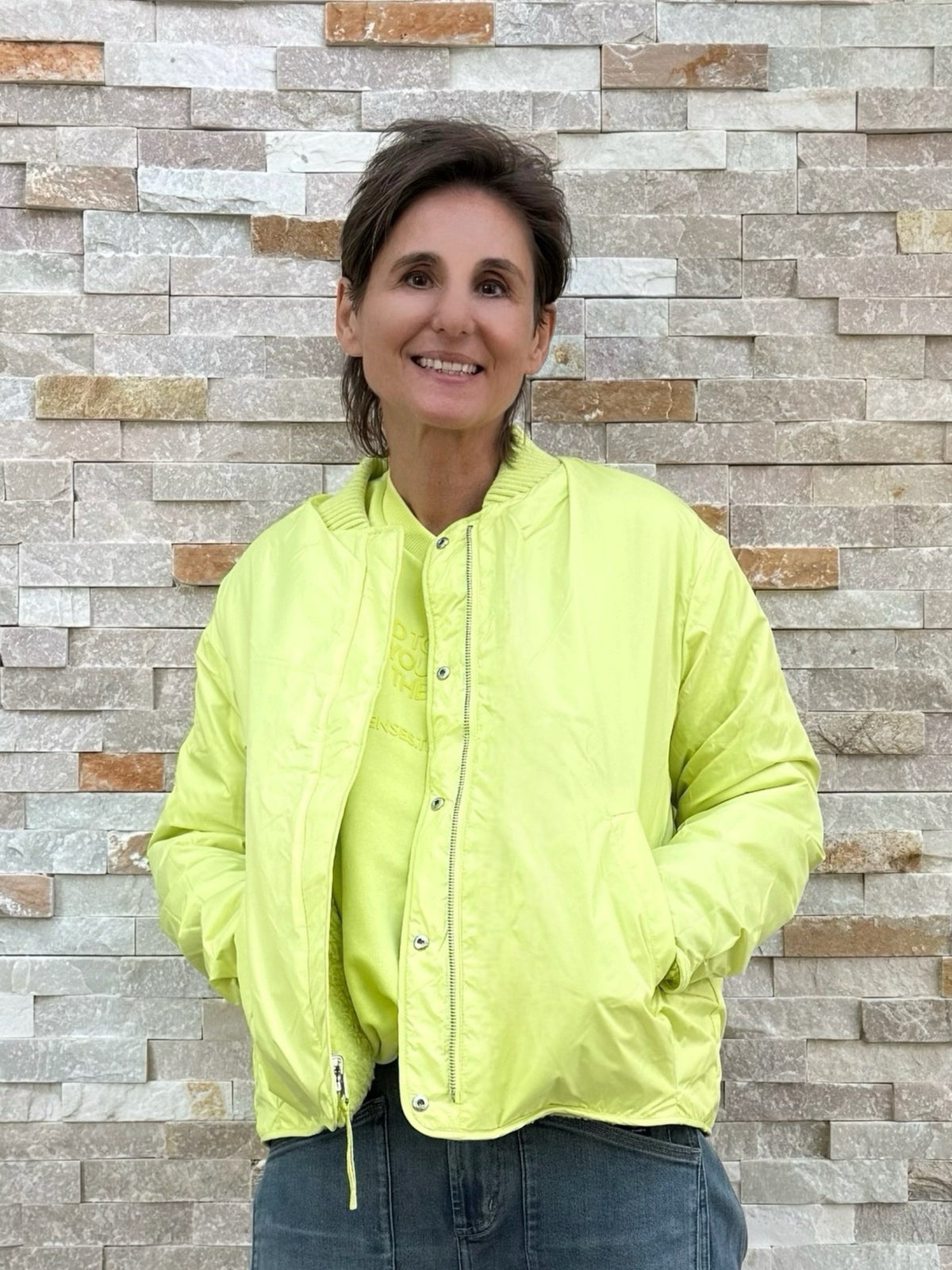2-in-1 Wendjacke OK:RA im Blouson-Stil cool lime