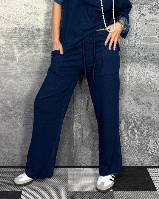 7/8 Sweat Hose in Demin Blue