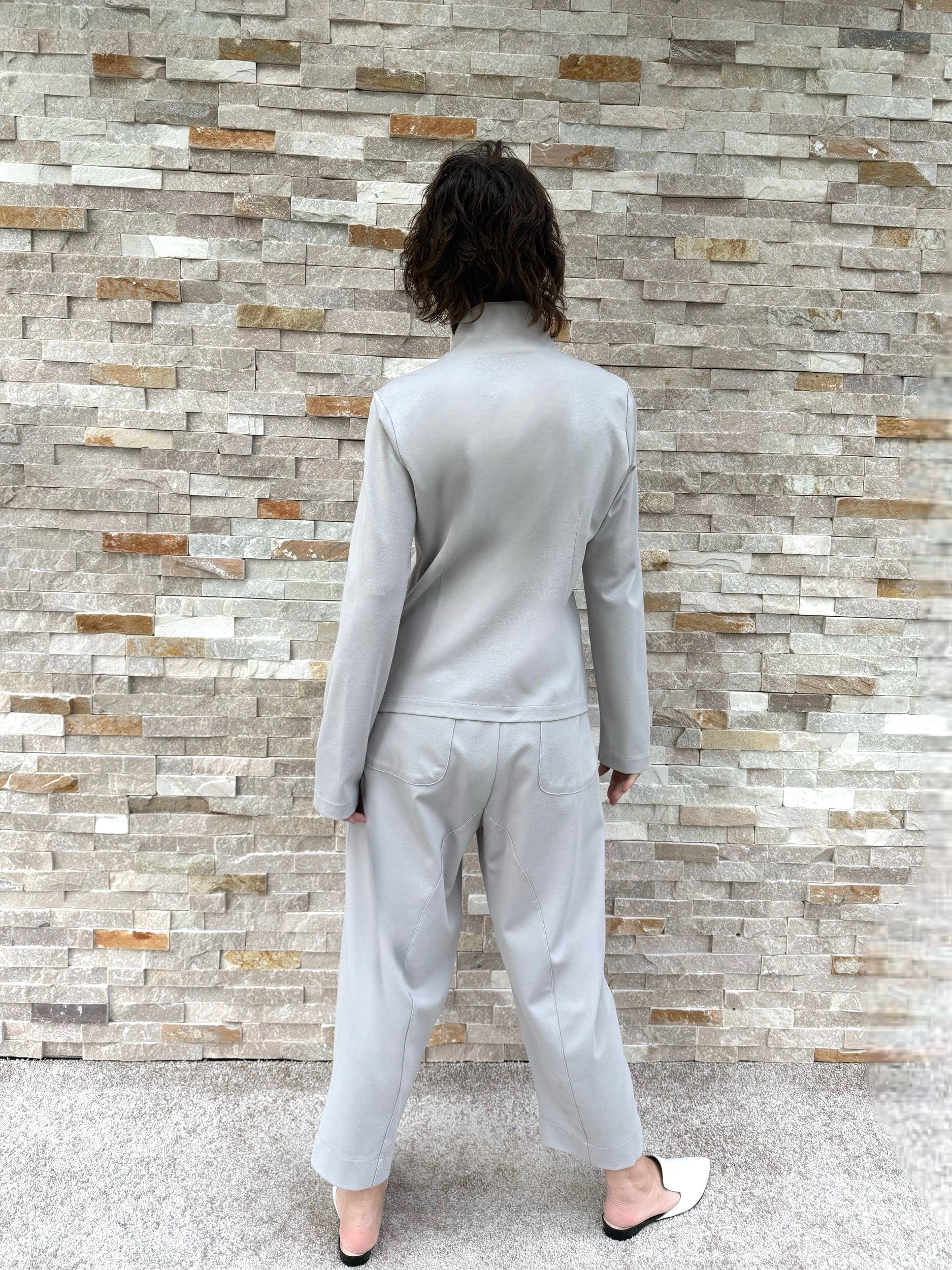 Blazer Jacke ALTEA mit Stehkragen in Hellgrau