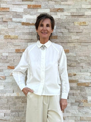 Bluse ALEX mit leichten Fledermaus Ärmeln in Offwhite