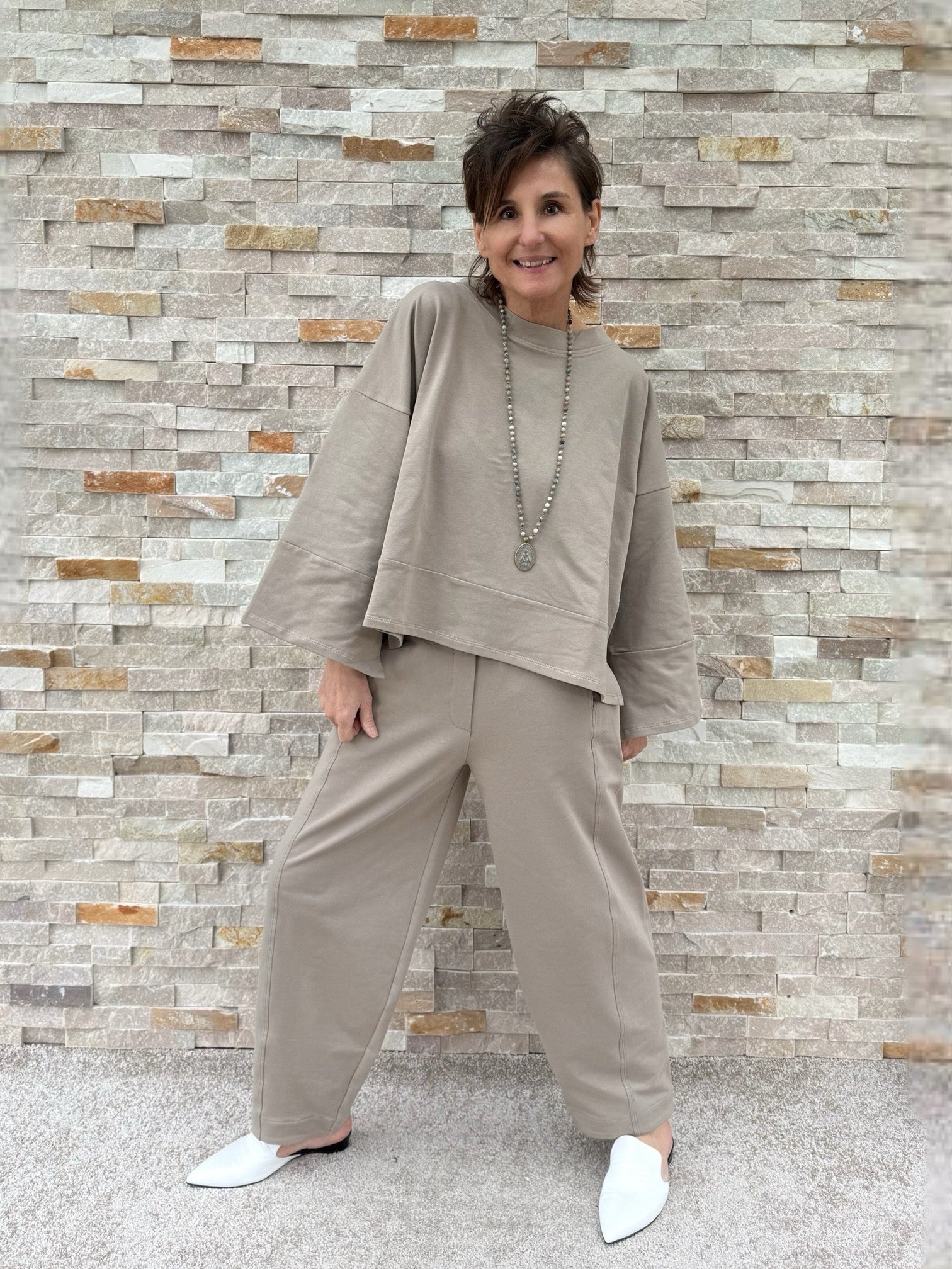 Oversized Sweatshirt ANITA in Desert
