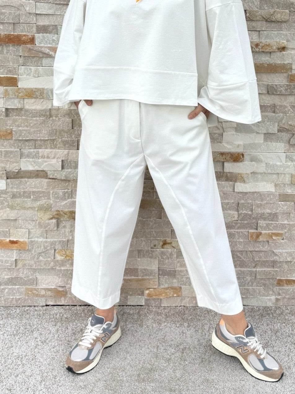Jersey 7/8 Hose TELMA in O-Form in Offwhite