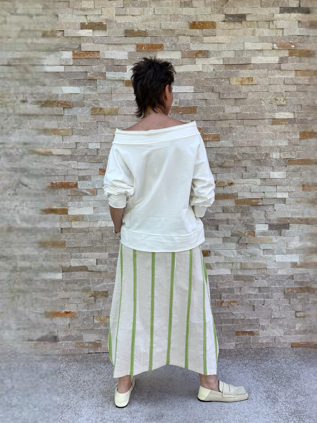 Off-white Off-the-shoulder Sweatshirt