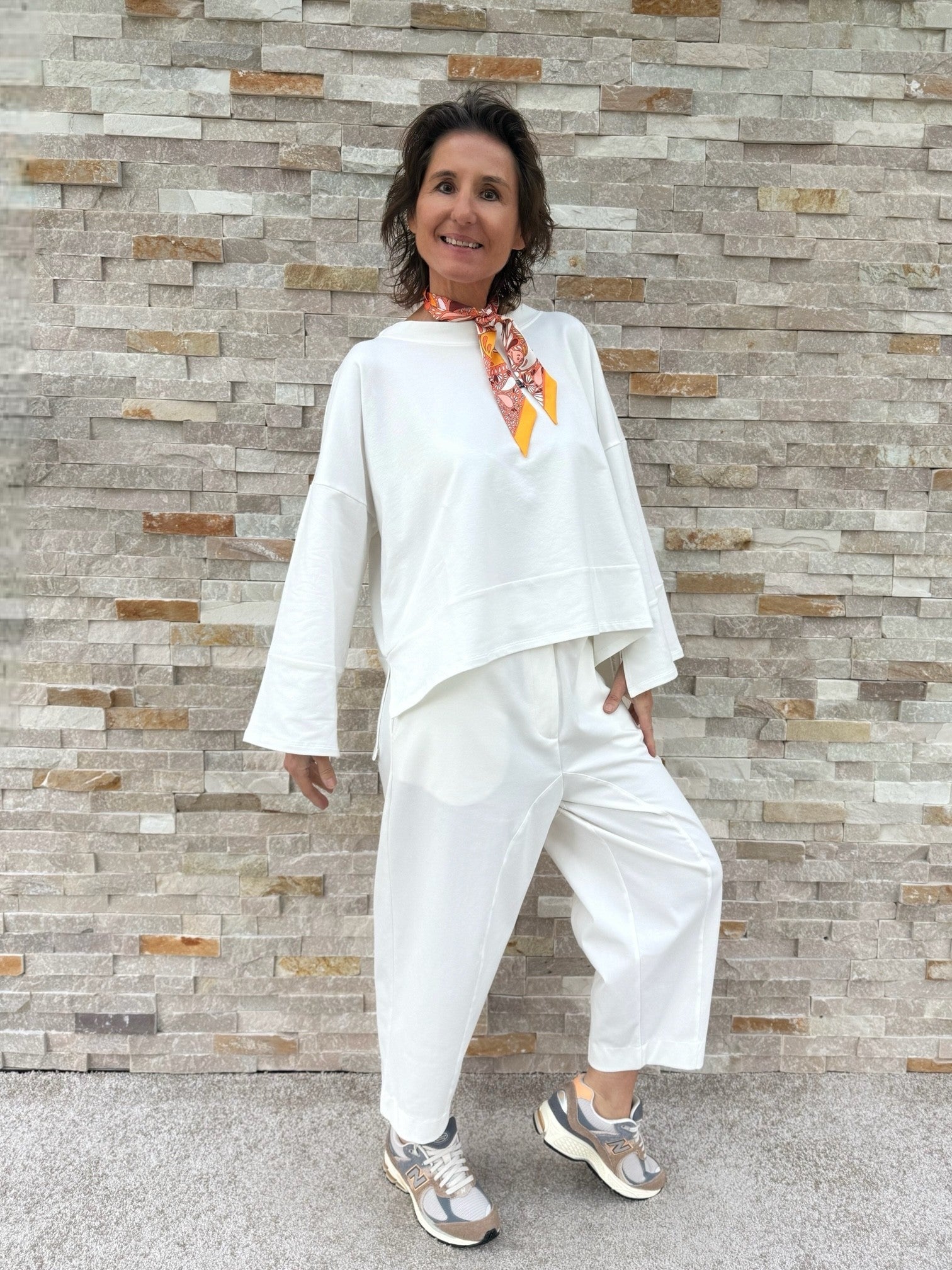 Jersey 7/8 Hose TELMA in O-Form in Offwhite