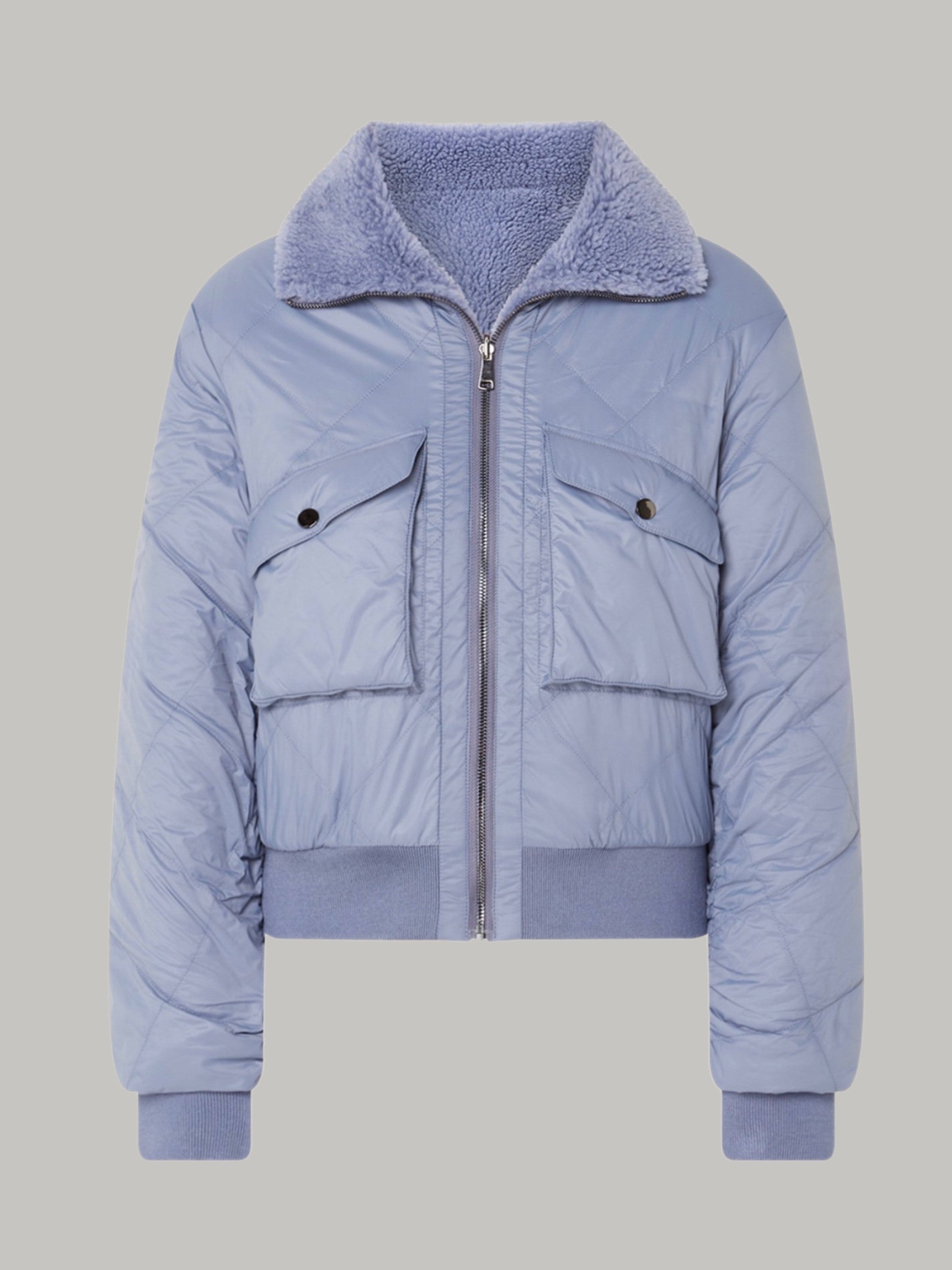Teddyfell Jacke LATICA zum Wenden in Blaugrau