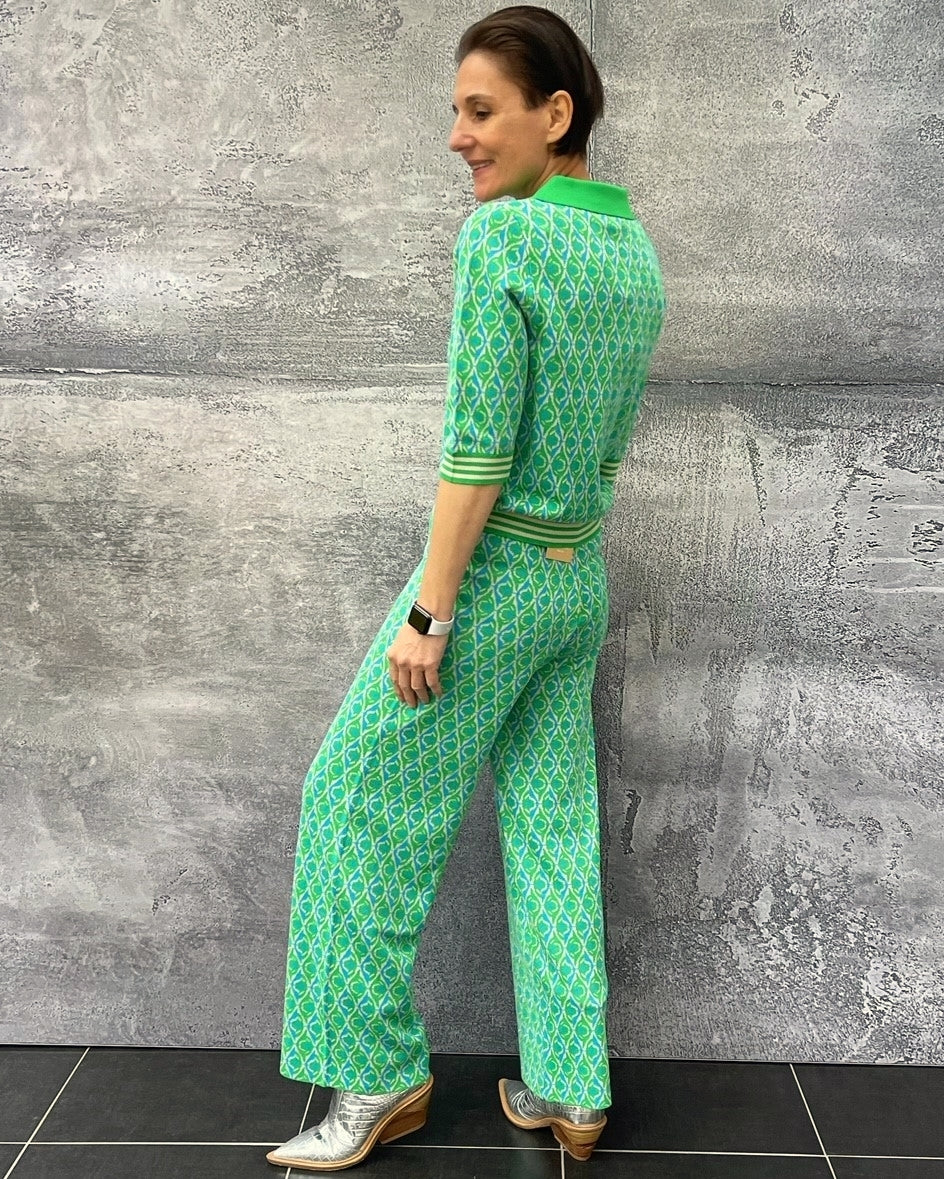 Strickhose Jacquard Muster Jonas Grün