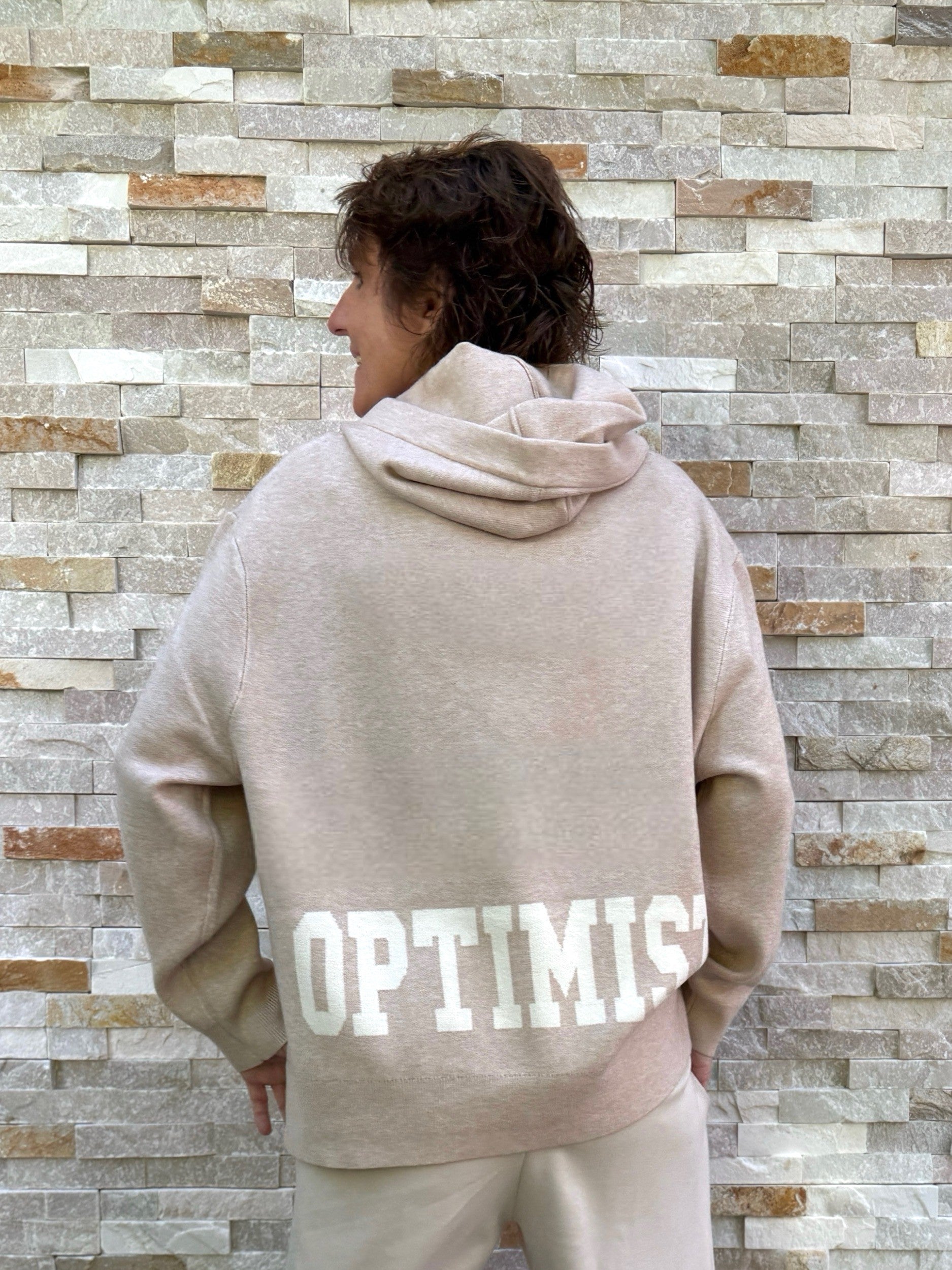 Strick Hoodie mit Intarsien OPTIMIST Beige Melange