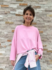 Oversized Scuba Shirt in Light Pink