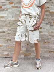 Sweat-Shorts in Batik Ecru - Dessert
