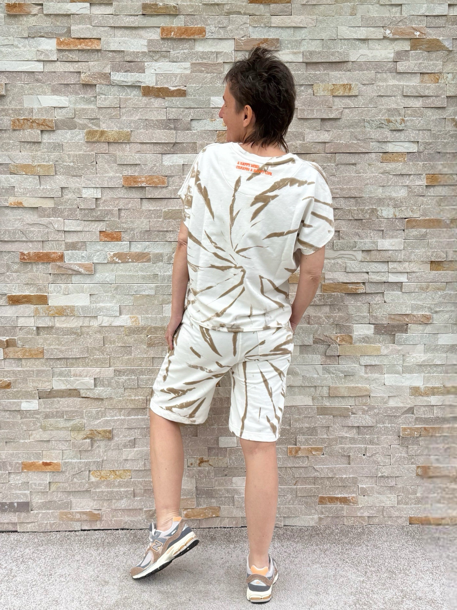 Sweat-Shorts in Batik Ecru - Dessert