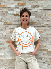 Smiley Sweater Batik in Ecru - Dessert