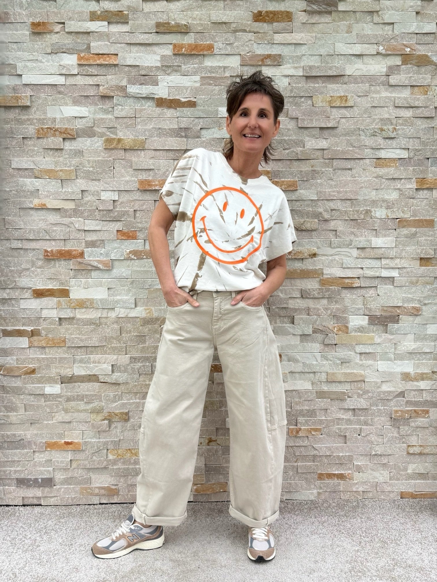 Barrel Jeans O-Shape in Stone
