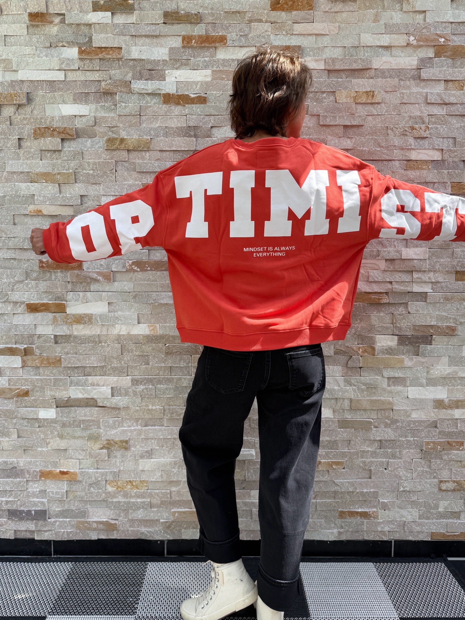 Oversized Sweatshirt OPTIMIST in Rotorange