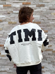 Oversized Sweatshirt OPTIMIST in Vanille